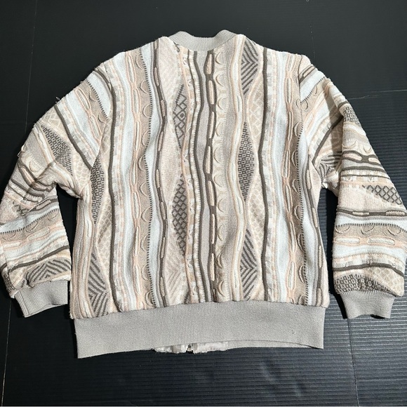 Women’s Vintage 90s Cooji Style 3D Knit Sweater Orange Cream Biggie Cosby MEDIUM - Picture 11 of 11